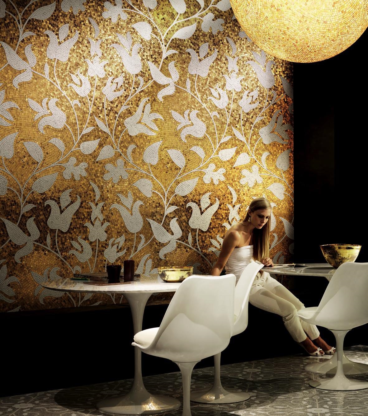 Мозаичное панно на кухню SICIS Flower Gold