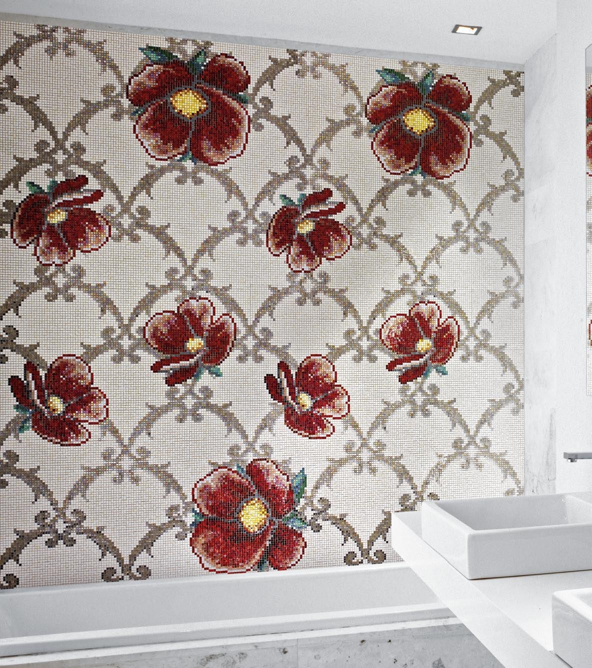 Мозаичное панно в ванную SICIS Flower 7