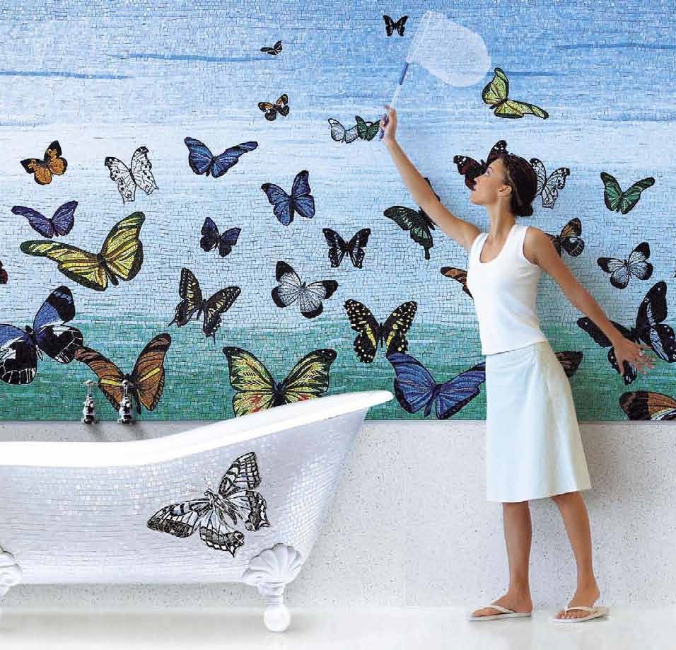 Мозаичное панно в ванную SICIS Butterfly