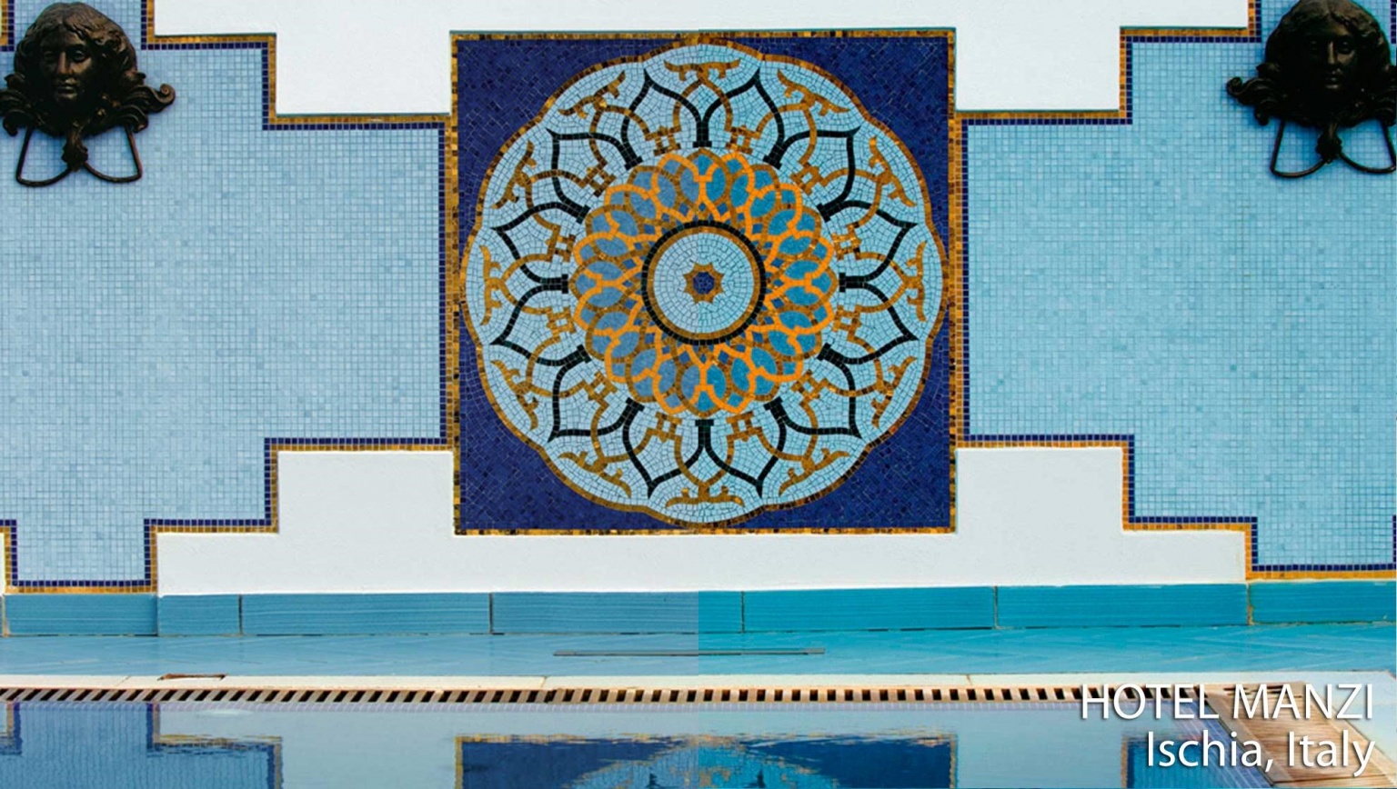 Мозаичный декор для бассейна SICIS Hotel Manzi