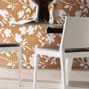 мозаичное панно на кухню bisazza flower corner brown
