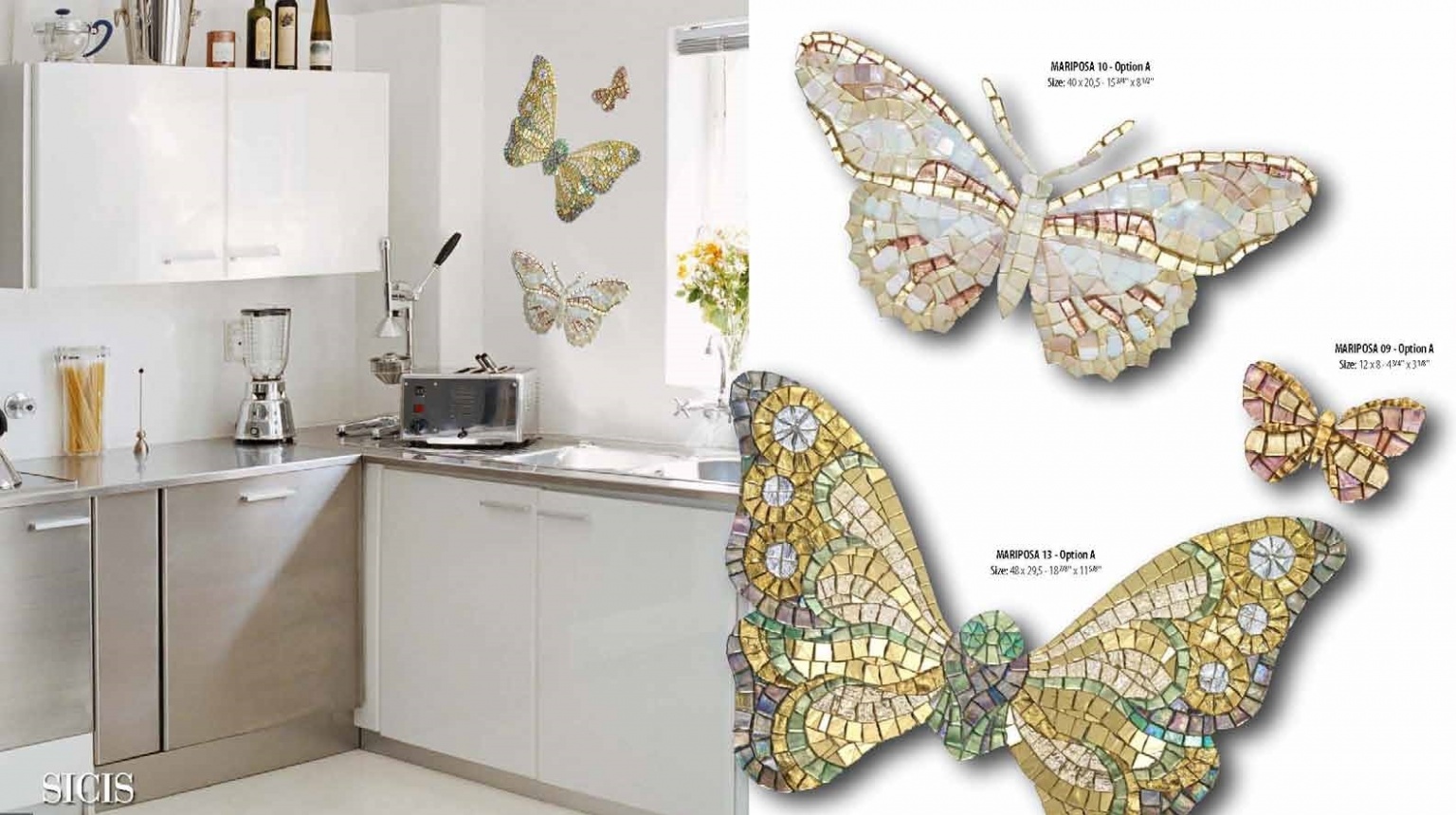 Мозаичное панно на кухню SICIS Butterfly 1