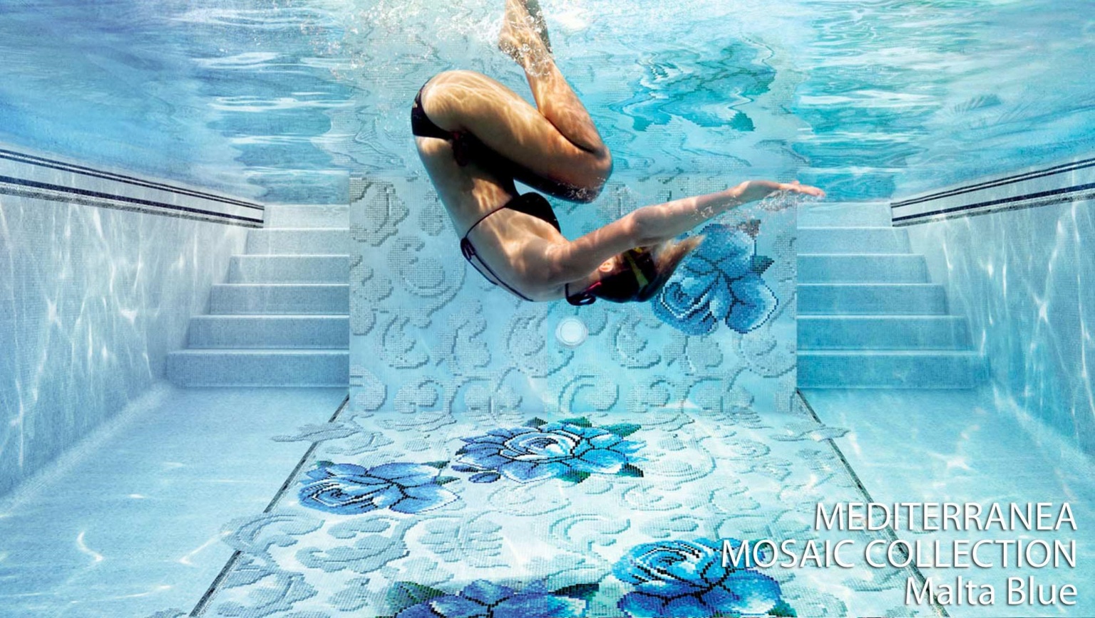 Мозаичный декор для бассейна SICIS Malta Blue