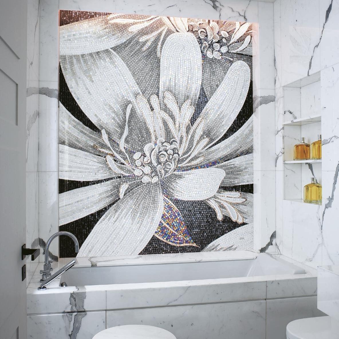 Мозаичное панно в ванную SICIS Flower 12